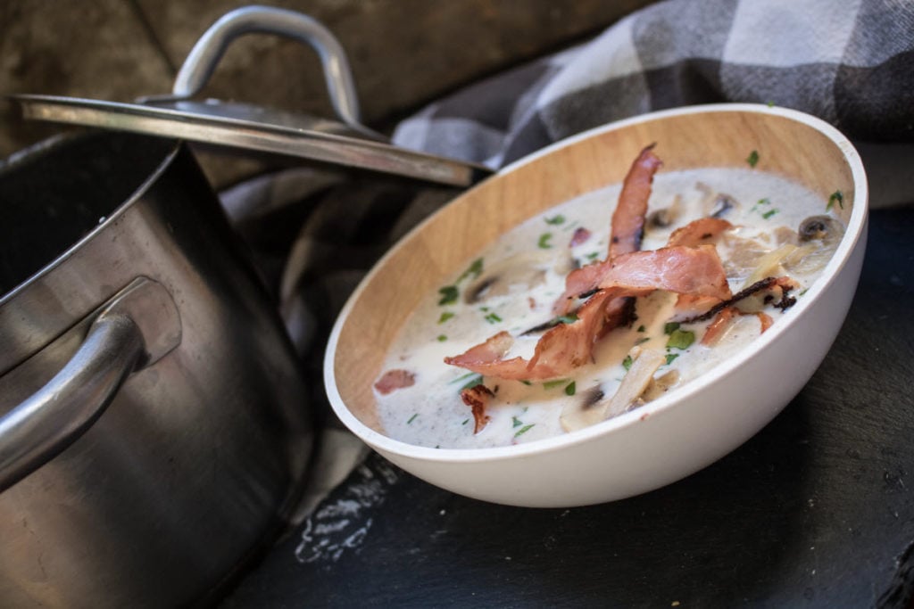 keto mushroom bacon soup recipe