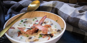 keto mushroom soup with bacon